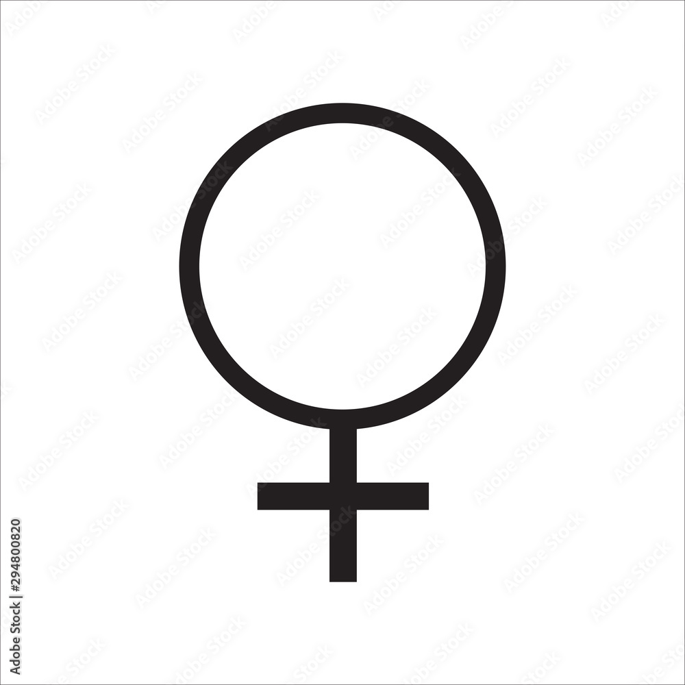 Female symbol vector icon black Female symbol vector icon black