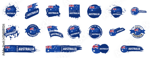Australia flag, vector illustration on a white background.