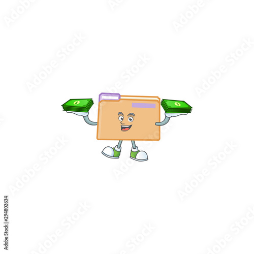 With money bag folder for storage with character shape