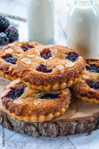 Mini blackberry bakewell tarts