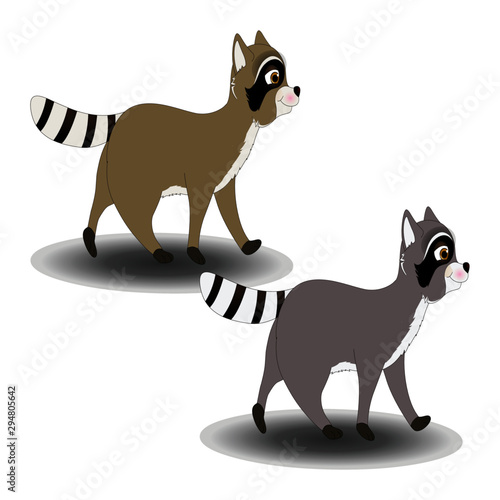 Baby Raccoons - Cartoon Vector Image