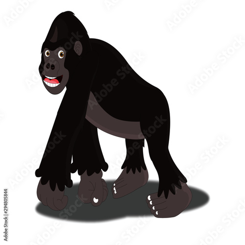 Black Gorilla - Cartoon Vector Image