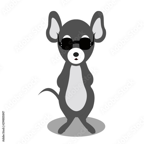 Blind Mouse - Cartoon Vector Image