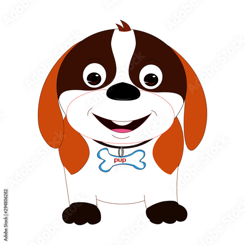 Cute Puppy Dog - Cartoon Vector Image