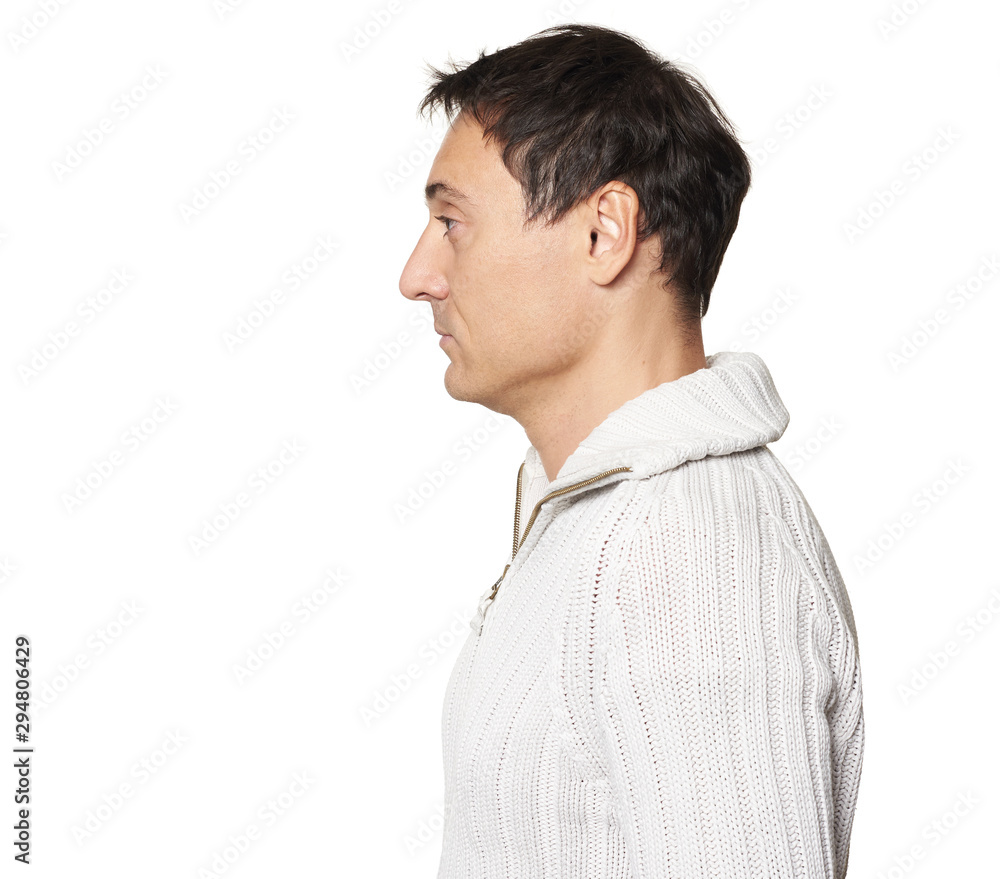 Man profile portrait isolated on white Man profile portrait isolated on white