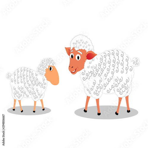 Grey and Orange Warthog - Cartoon Vector Image