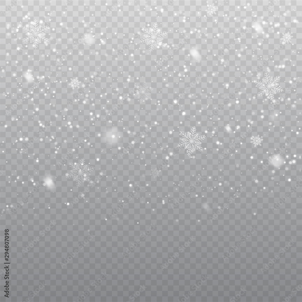 Falling Snow Overlay Background. Snowfall Winter Christmas Background. Vector Illustration. Falling Snow Overlay Background. Snowfall Winter Christmas Background. Vector Illustration.
