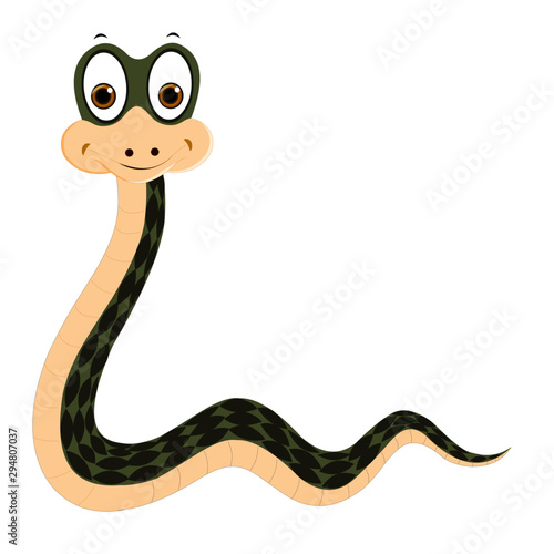 Happy Snake - Cartoon Vector Image