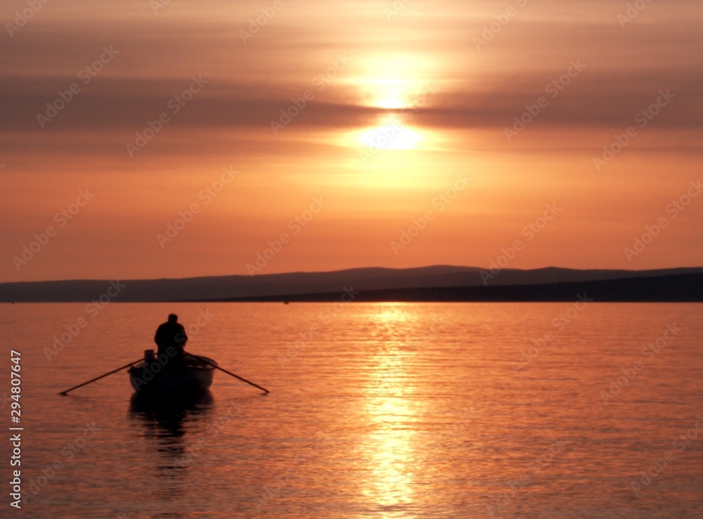 sea clouds sunset tbarge red croatia