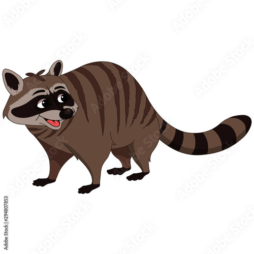 Raccoon with Brown Stripes - Cartoon Vector Image