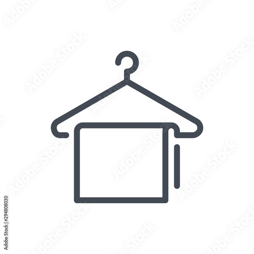 Towel on a hanger line icon. Laundry vector outline sign.