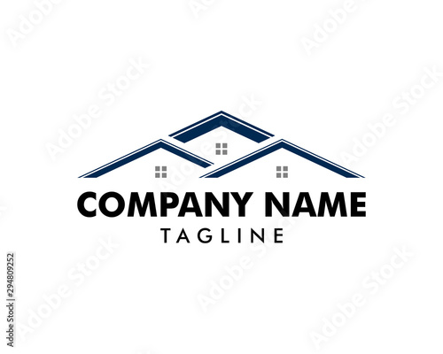 House logo design in creative line style