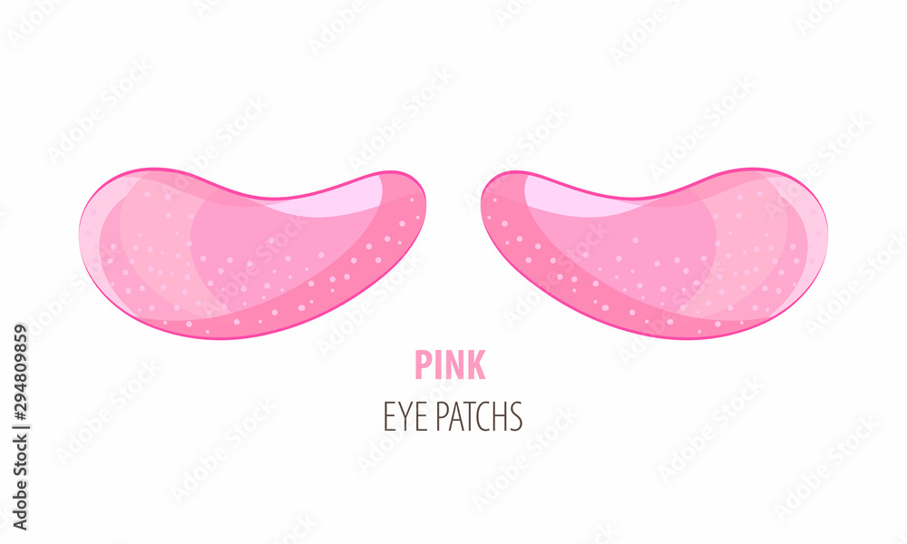 Obraz premium Cosmetic hydrogel pink eye patch jar. Cosmetic product for skin. Patches under the eyes. ollagen mask. Korean cosmetics. Facial skin care. Beauty product for eye care