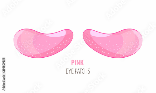 Cosmetic hydrogel pink eye patch jar. Cosmetic product for skin. Patches under the eyes. ollagen mask. Korean cosmetics. Facial skin care. Beauty product for eye care