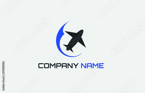 Airplane Logo (Black & Blue)