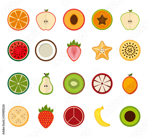 Isolated fruits icon set vector design