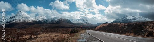 panorama of a mountain road on Isle of Skye, Scotland