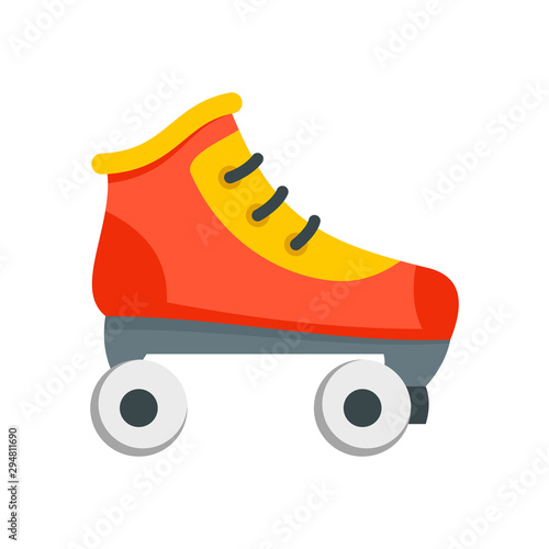 Roller skates icon. Flat illustration of roller skates vector icon for web design
