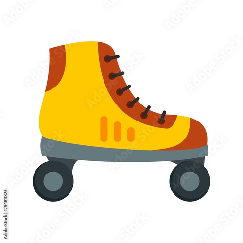 Man roller skates icon. Flat illustration of man roller skates vector icon for web design photo