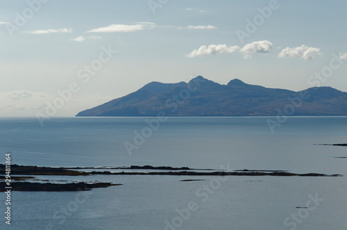 view towards Isle of Rum from Isle of Skye, Scotland