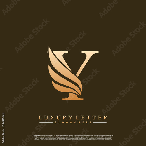 Initial letter Y Logo and wing symbol. Wings design element vector.