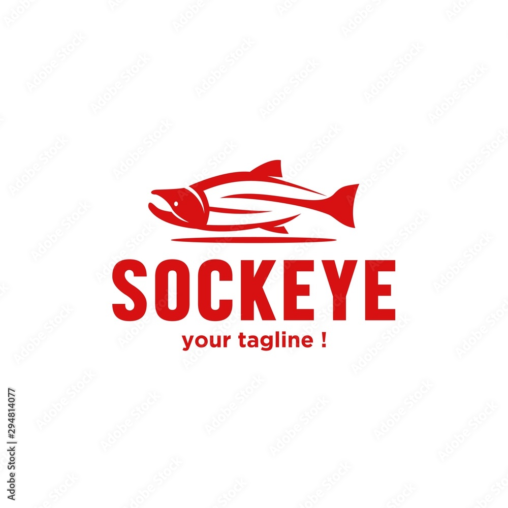 fish sockeye and initial abstract - logo fish sockeye and initial abstract - logo