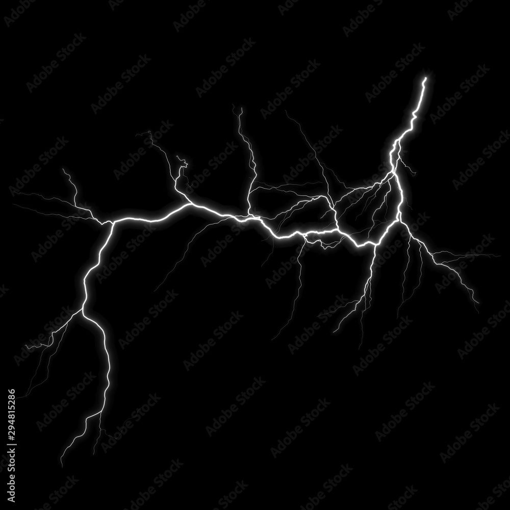 lightning in the sky -isolated - obrazy, fototapety, plakaty 