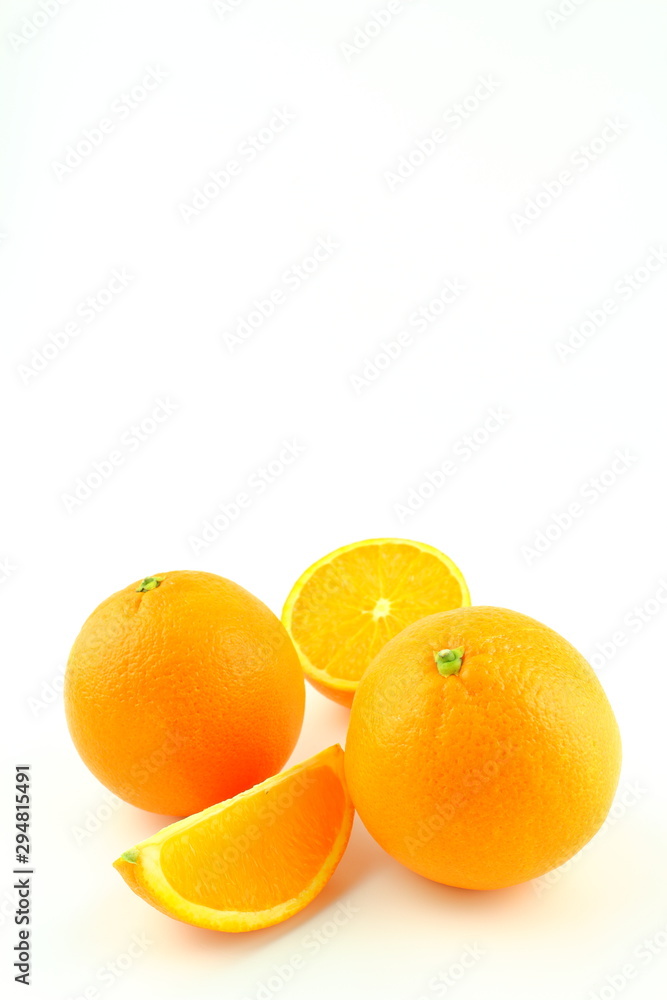fresh orange fruits isolated on a white background with copy space fresh orange fruits isolated on a white background with copy space