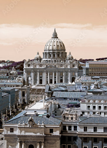 Photography View of St Peter cathedral in rome italy