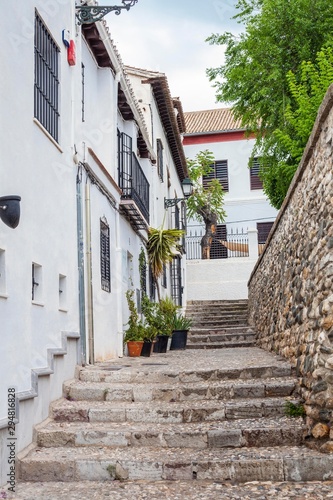 calles del Albaicín en Granada, España