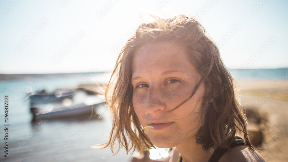 Portrait of a girl with her hair. Portrait of a girl with her hair.