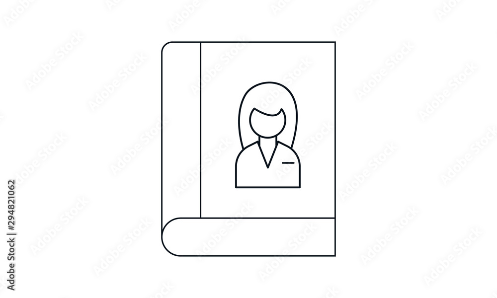 Address book icon for storing contact information Address book icon for storing contact information