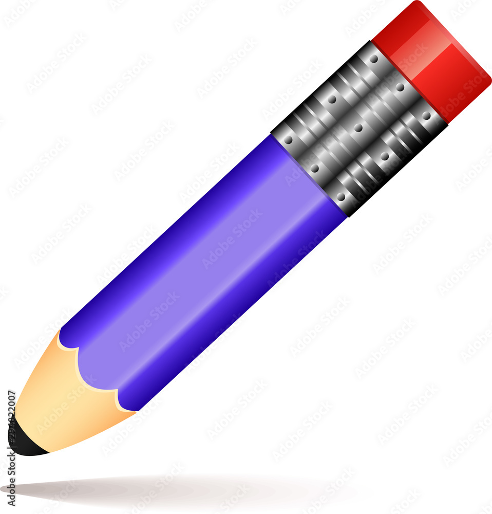 image of pencil isolated on white background, Blue pencil image of pencil isolated on white background, Blue pencil