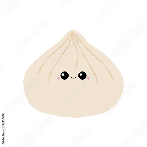 Vector illustration of a cute dumpling. Funny food concept.