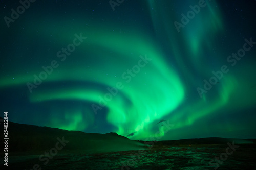 Northern lights at the Geysir Srokkur Iceland