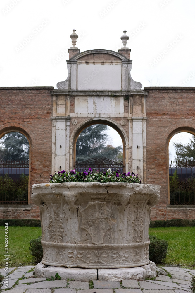 Fototapeta premium Diamonds Palace, courtyard, Ferrara, Italy - 27 January 2019