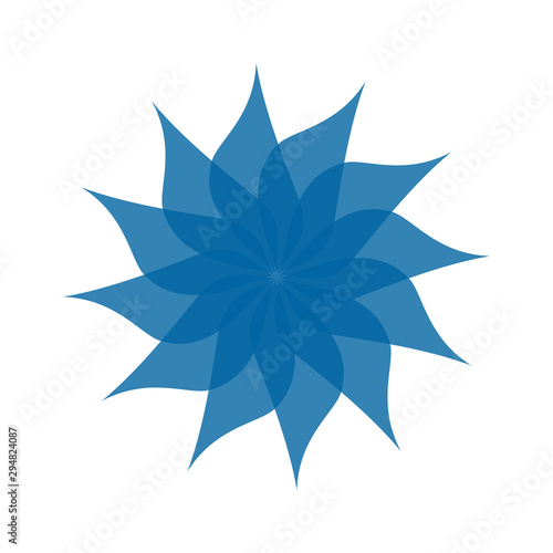Light blue abstract geometric flower logo template. Business abstract icon isolated on white. Use for logo, sign, symbol, web, label, icon. Vector illustration