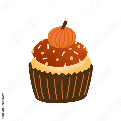 Cupcake flat vector illustration