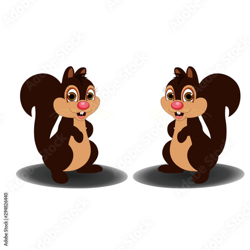 Baby Squirrels - Cartoon Vector Image