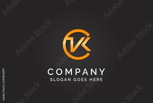 Luxury initial letter CVK golden gold color logo design. Tech business marketing modern vector