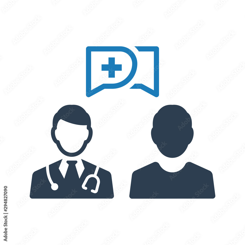 Doctor patient discussion icon