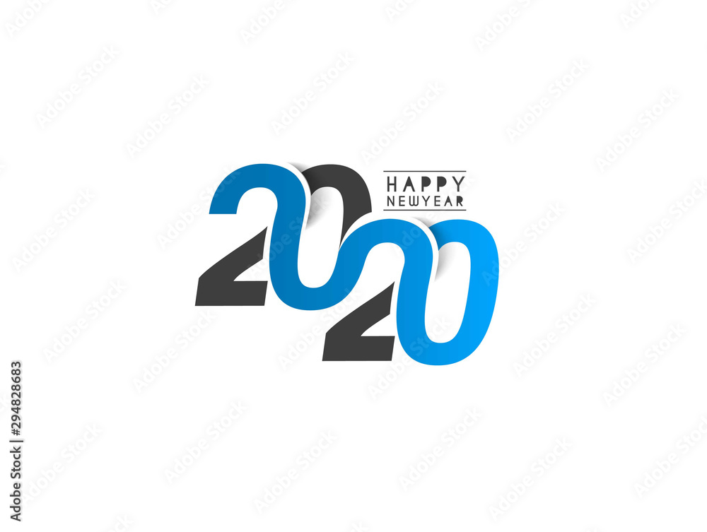 Happy New Year 2020 Text Typography Design Patter, Vector illustration. Happy New Year 2020 Text Typography Design Patter, Vector illustration.