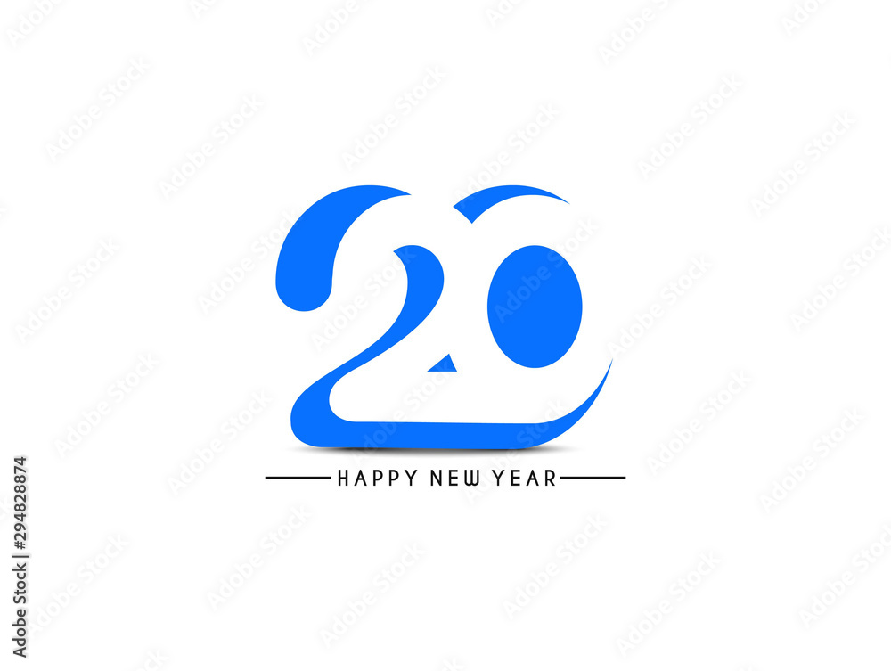 Happy New Year 2020 Text Typography Design Patter, Vector illustration. Happy New Year 2020 Text Typography Design Patter, Vector illustration.