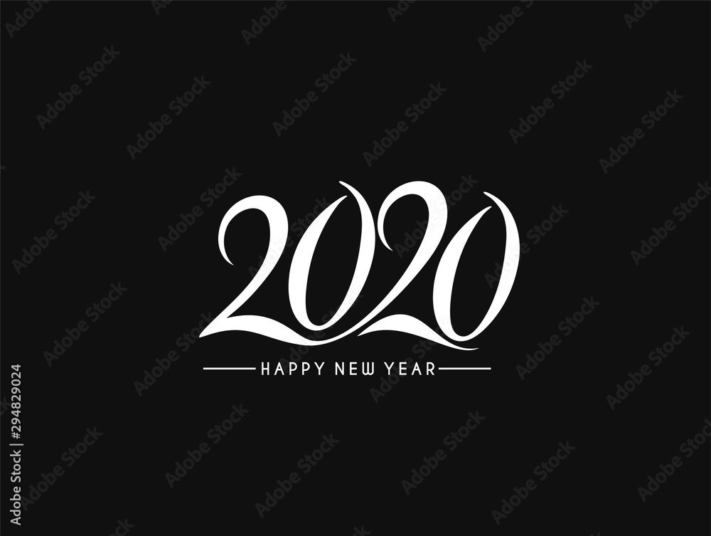 Happy New Year 2020 Text Typography Design Patter, Vector illustration. Happy New Year 2020 Text Typography Design Patter, Vector illustration.