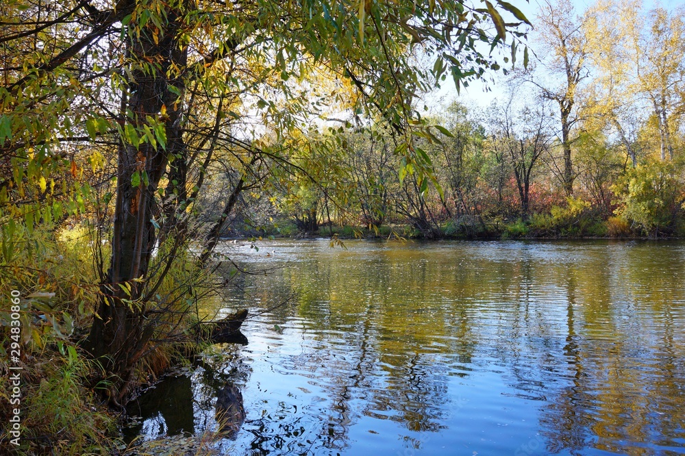 Pictures of the autumn forest, river, hills, sky. Pictures of the autumn forest, river, hills, sky.