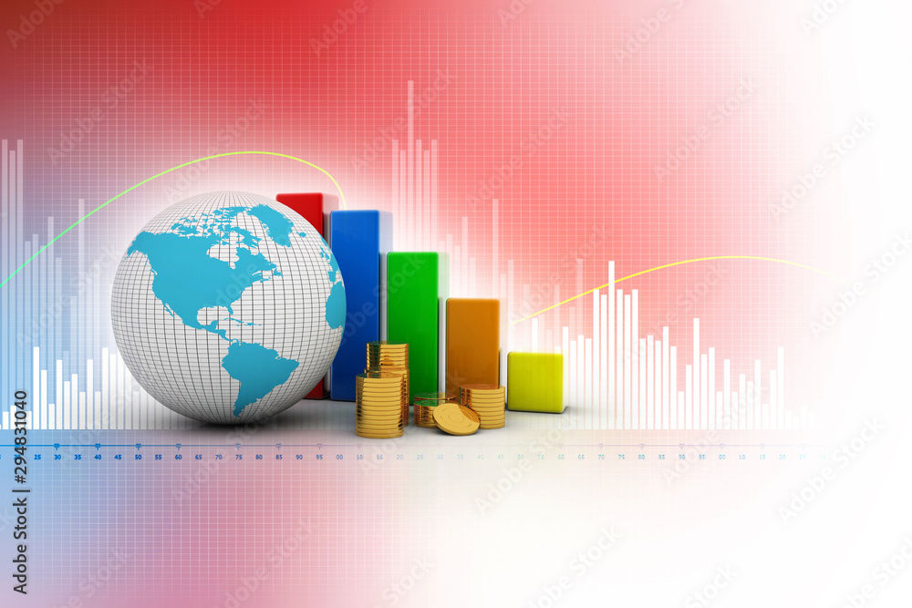3d rendering Stock market online business concept. business Graph 3d rendering Stock market online business concept. business Graph