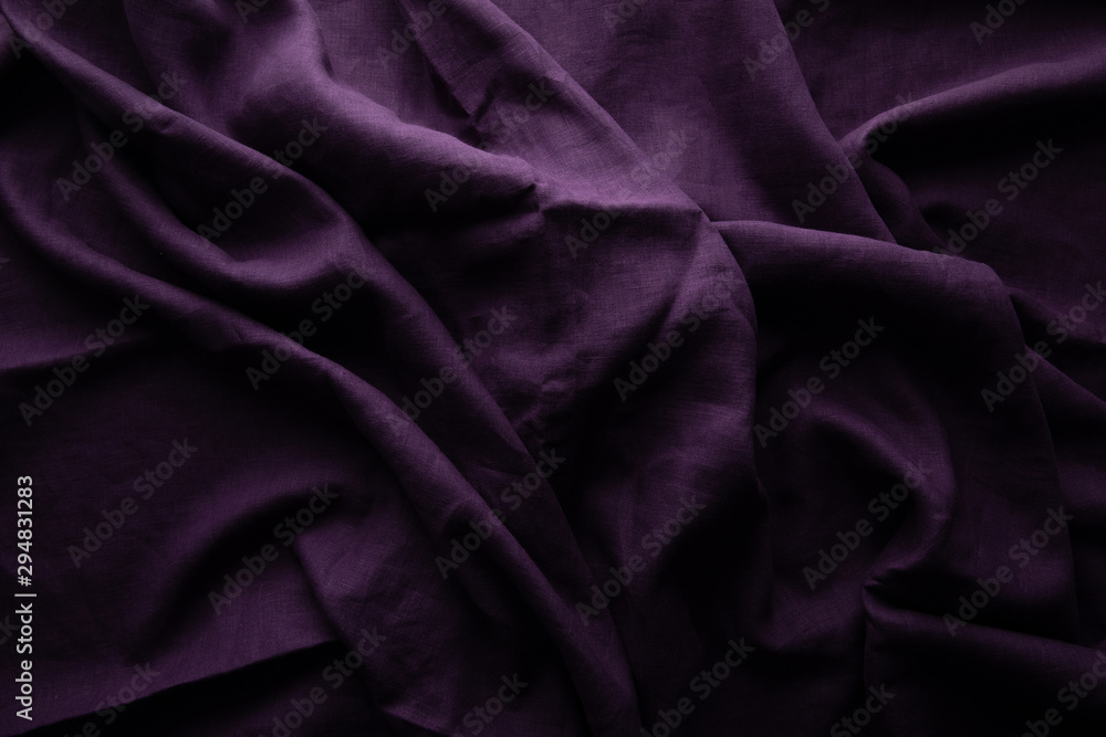 top view of purple crumpled cloth top view of purple crumpled cloth