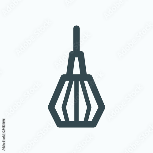 Loft metal pendant isolated icon, metal pendant light lamp linear vector icon