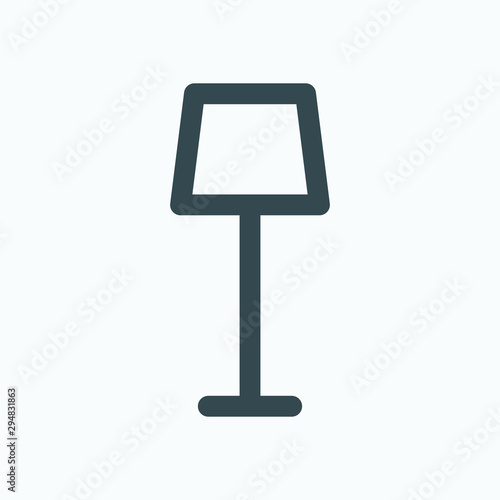 Torchere linear icon, floor lamp isolated vector icon