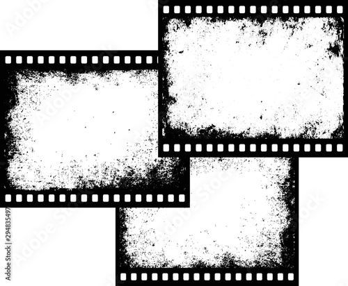 three grunge film frames